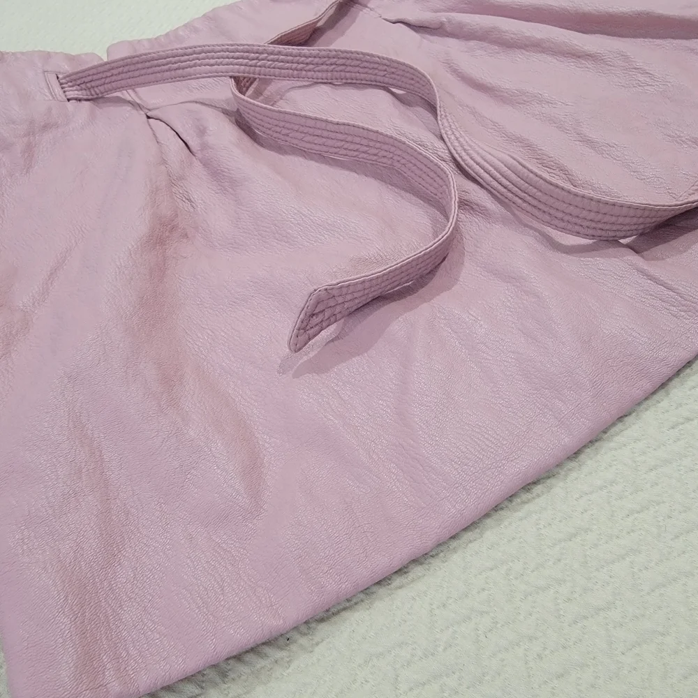 Free People Peyton Faux Leather Paperbag Waist Skirt Size 12